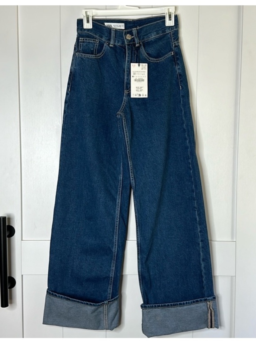 Zara Dark Blue Wide-Leg Denim Jeans - Picture 3 of 6